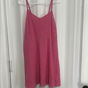 Faded Glory Pink Geometric Print Sundress Size L (12-14)